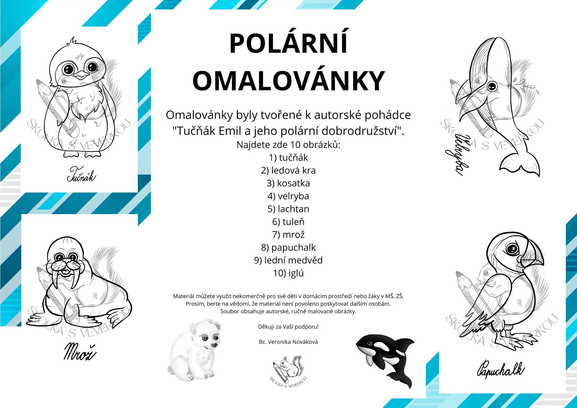 Polární omalovánky Inspirace nejen do školky